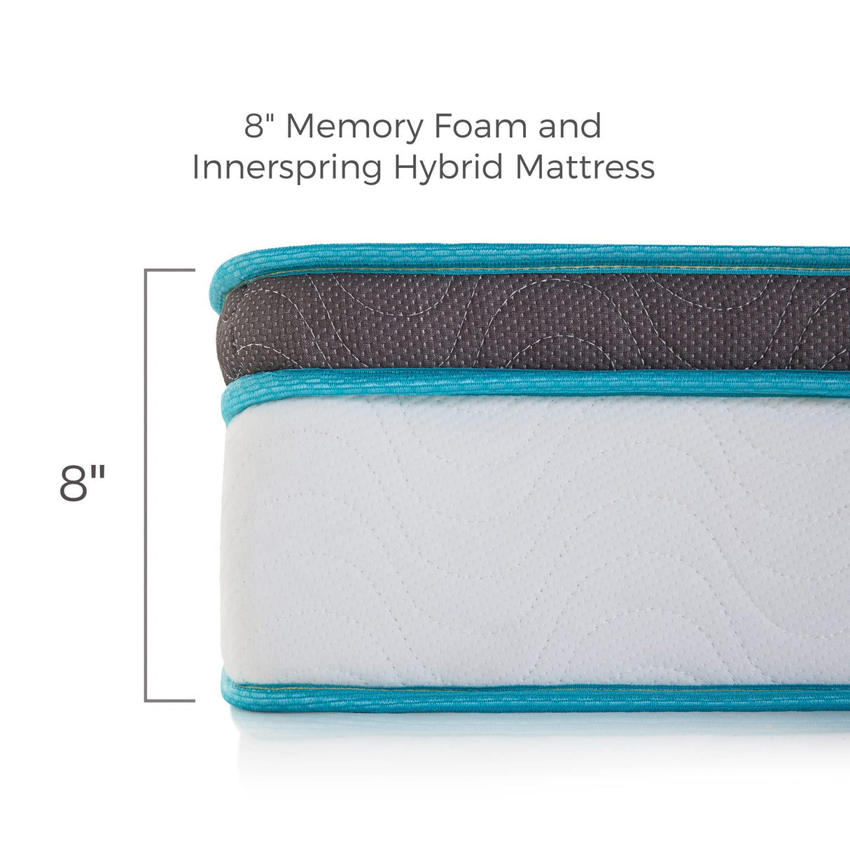 8 Inch Memory Foam and Spring Hybrid Mattress - Medium Firm Feel