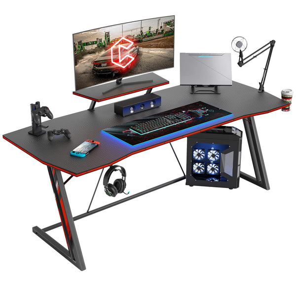 Gaming Desk 40 inch PC Computer Desk, Home Office Desk Gaming Table Z Shaped