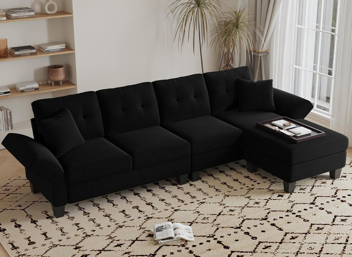 Sofa 4 Seat Sofa with Chaise Convertible