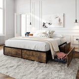 Queen Bed Frame with Storage, Platform Bed with 4 Extra Large Storage Drawers