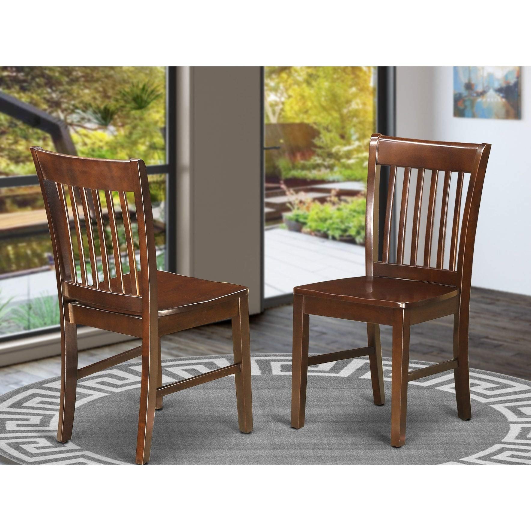 East West Furniture NFC-MAH-W Norfolk, Set of 2, Mahogany