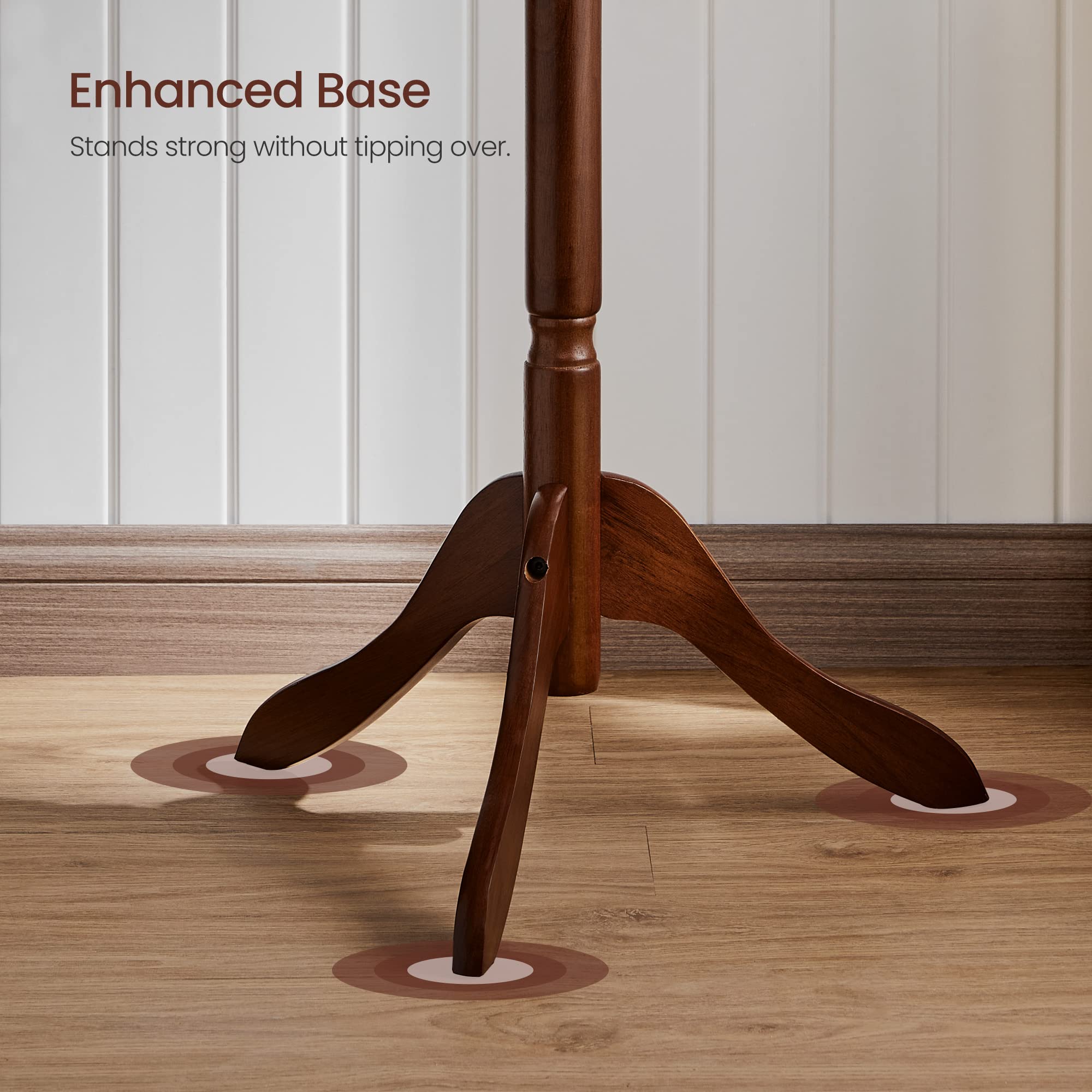 Solid Wood Coat Rack/Stand, Free Standing Hall Coat Tree with 10 Hooks