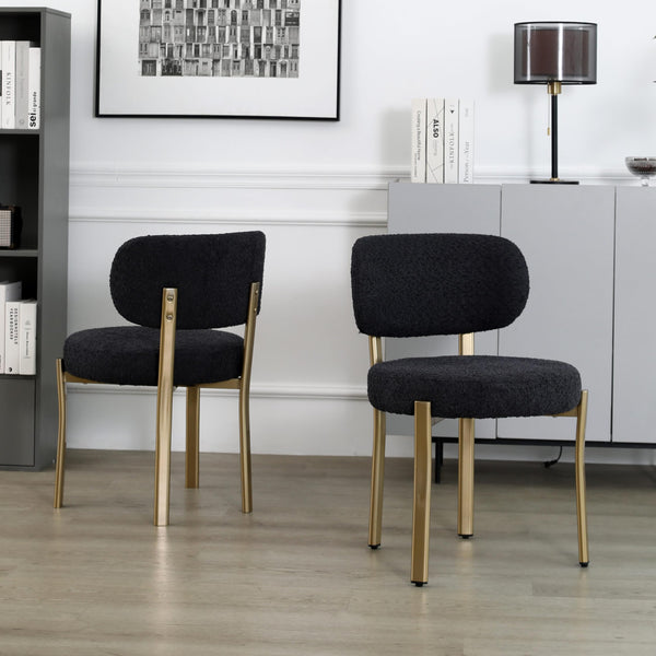 Black Dining Chairs Set of 2, Upholstered Modern Dining Room Chairs