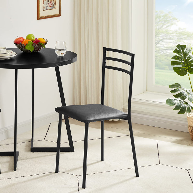 Metal Dining Chair Set of 2, Modern Armless with Cushioned Seat