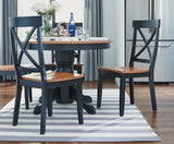 Classic Black and Oak Pair of Dining Chairs