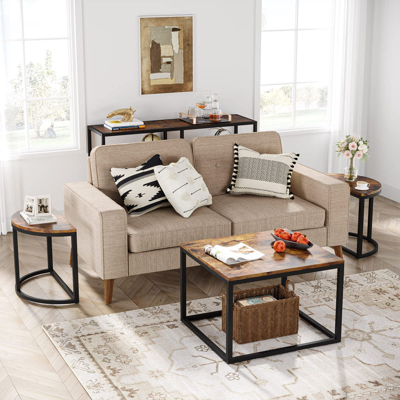 Coffee Table Sets, Grand 47" Mid-Century 3 in1 Multi-Functional Detachable Oval Coffee Table