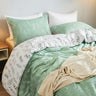 3 Pieces Reversible Cute Floral Bedding Comforter Sets Sage Green