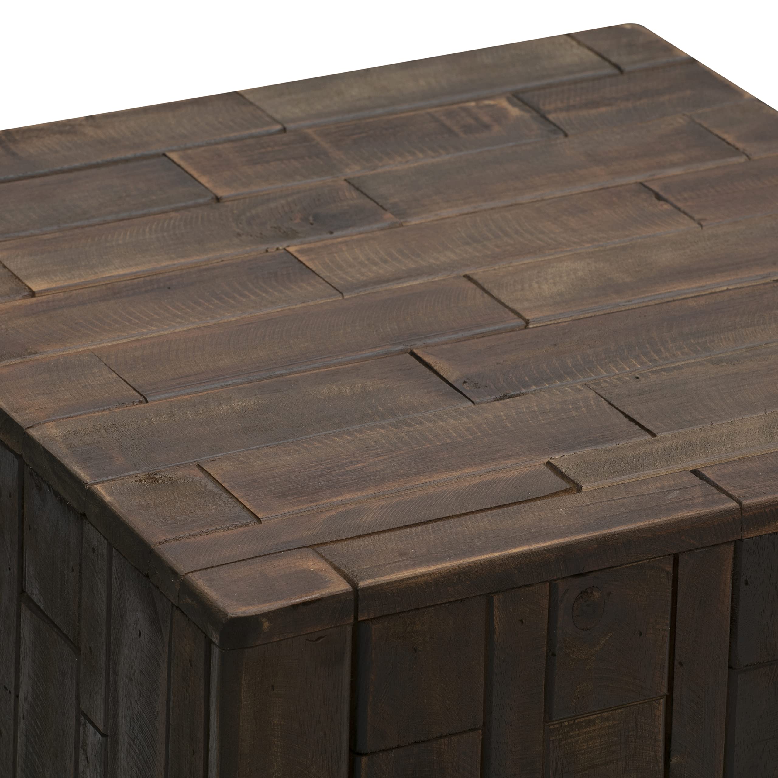 FSC Certified Indoor/Outdoor Recycled Square Wood Stool and Plant Stand