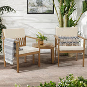 Patio Set 3 Piece Acacia Wood Outdoor Patio Furniture Set FSC Certified