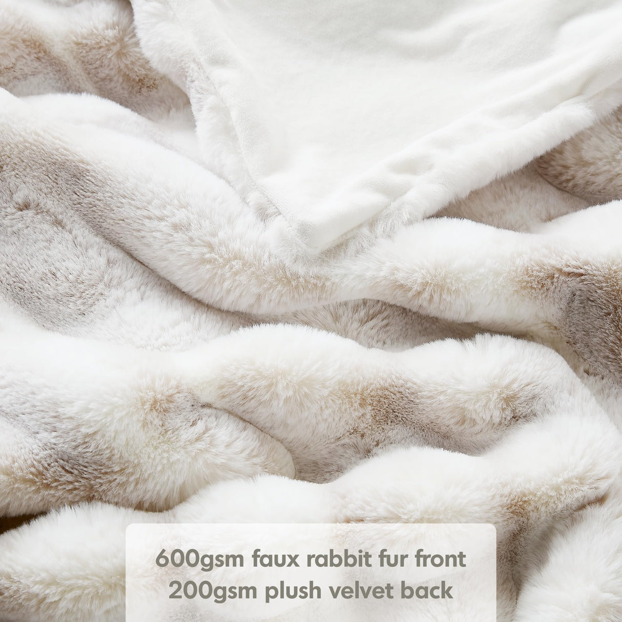 Ultra Soft Plush Throw Blanket, Fuzzy Faux Rabbit Fur Throws