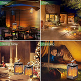 Solar Lantern Lights Dancing Flame Waterproof Outdoor Hanging Lantern