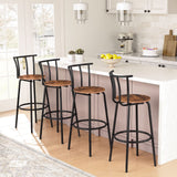 Bar Stools with Back, Set of 2 Bar Chairs