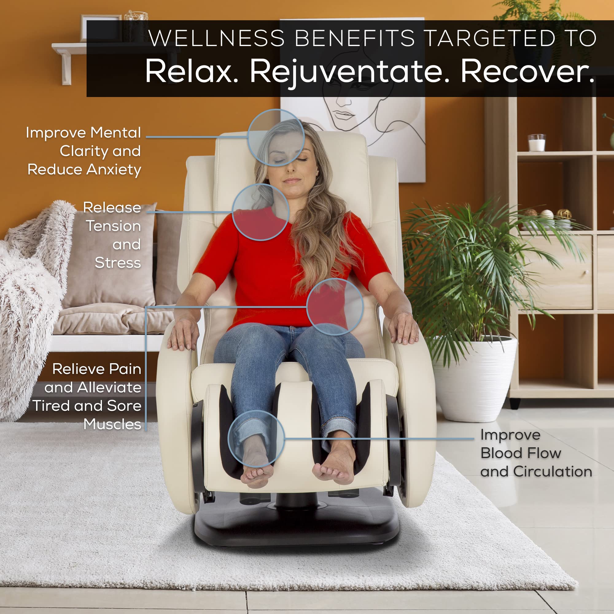 RejuvaGlide Massage Chair – 3D FlexGlide, Foot & Calf Ottoman