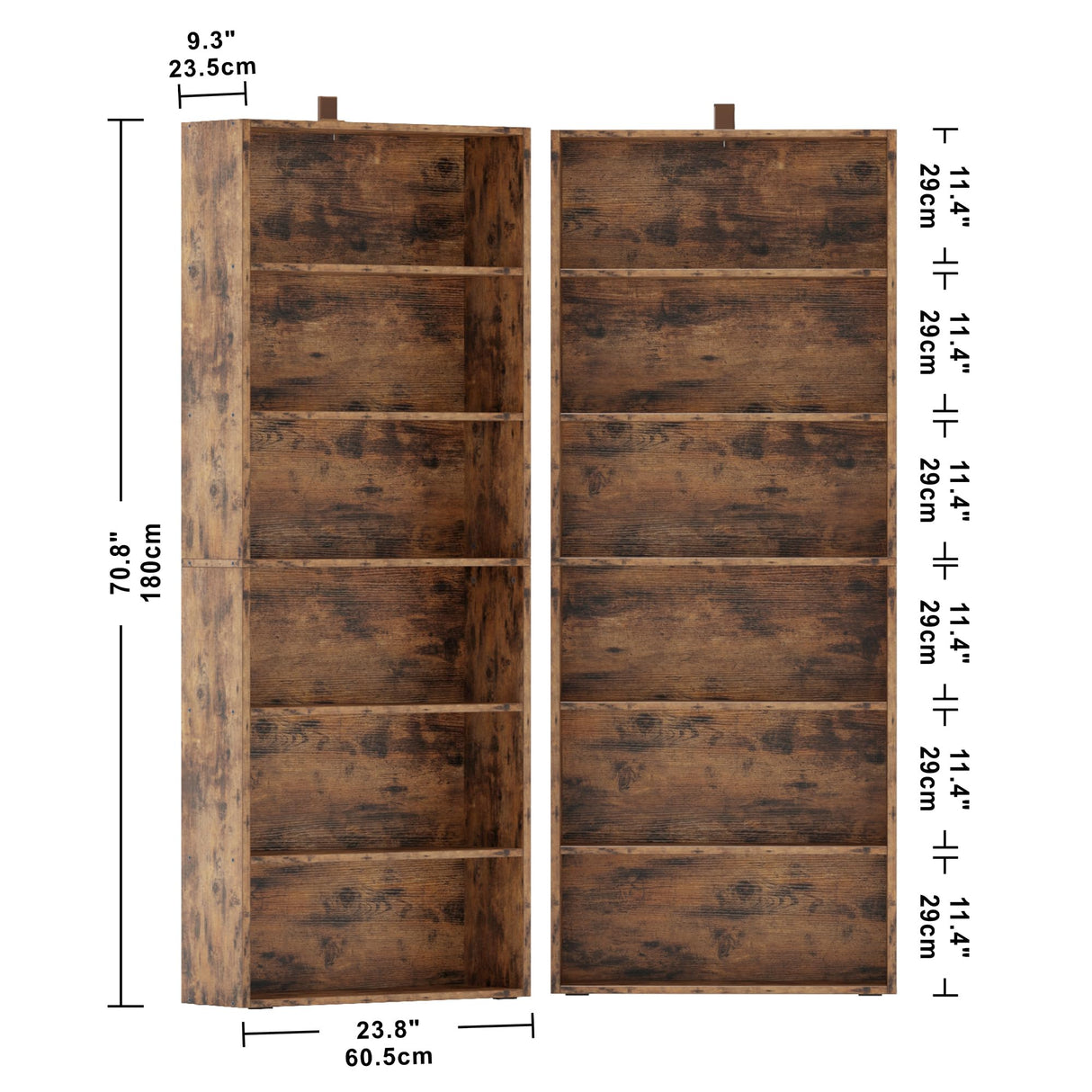 Bookshelves and Bookcases Set of 1/2 Floor Standing