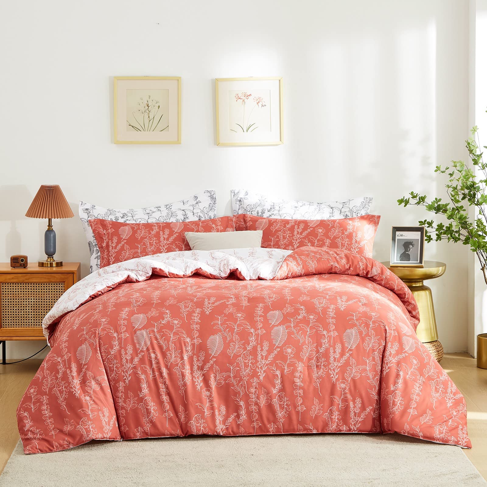 Comforter Set for Queen Bed Farmhouse Boho Bedding Comforter Sets
