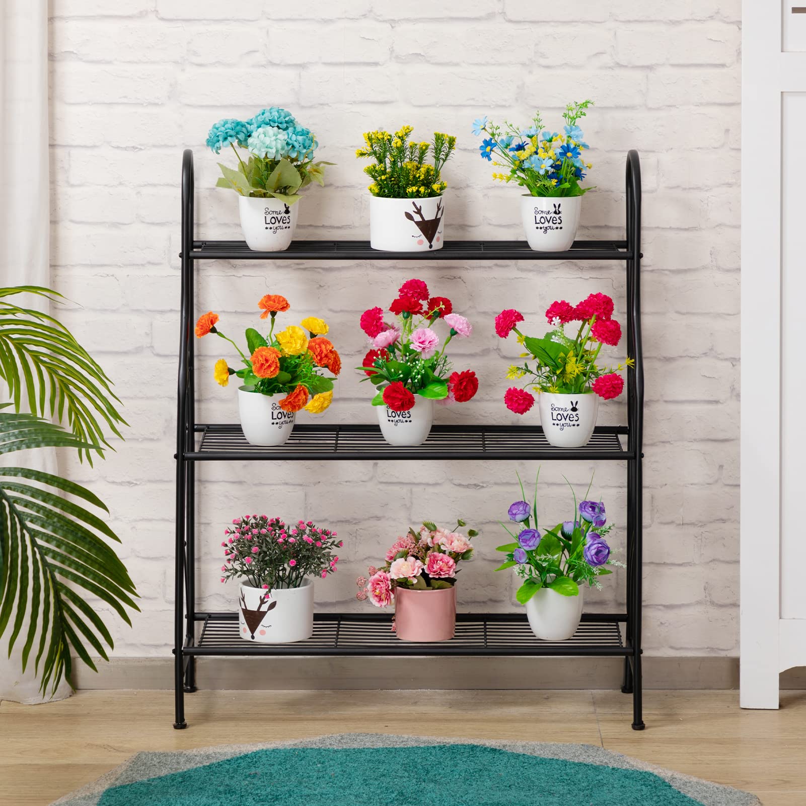 Florara Metal Tiered Plant Shelf – 3 Tier Decorative Rack