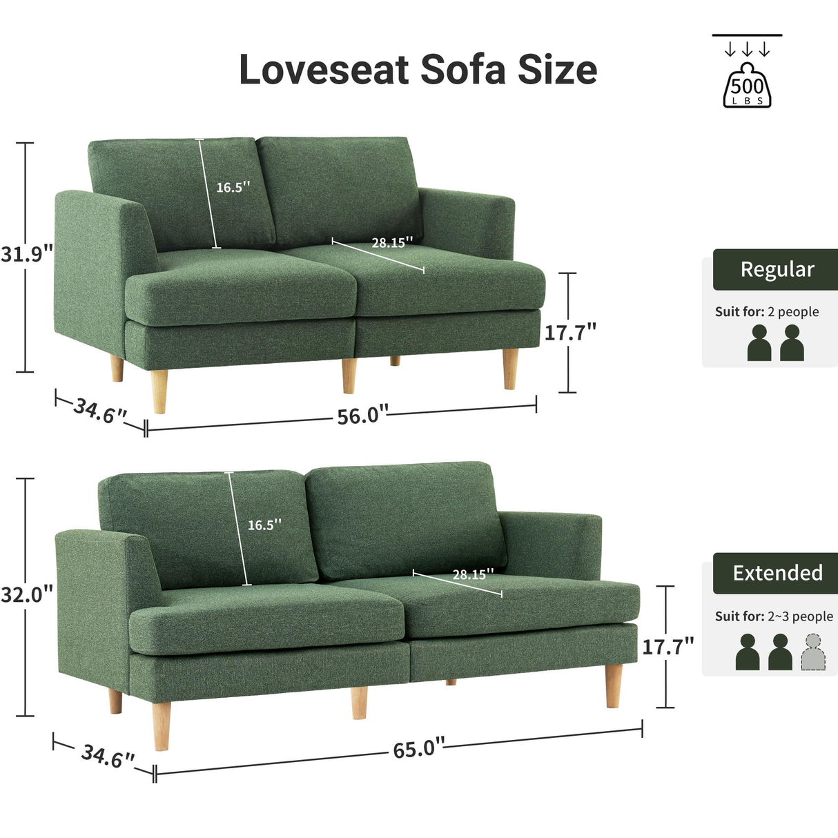 Small Couches for Small Spaces Love Seat with 2 Seat