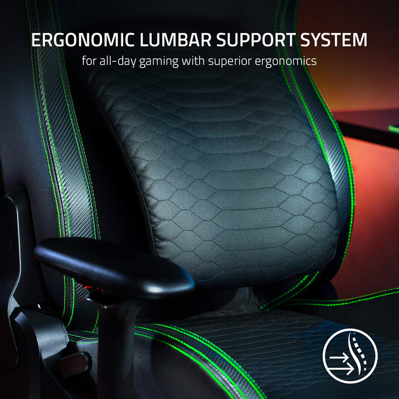 Iskur XL Gaming Chair: Ergonomic Lumbar Support System - Multi-Layered Synthetic Leather Foam Cushions