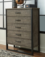 Brennagan Modern Vintage 5 Drawer Chest of Drawers, Grayish Brown