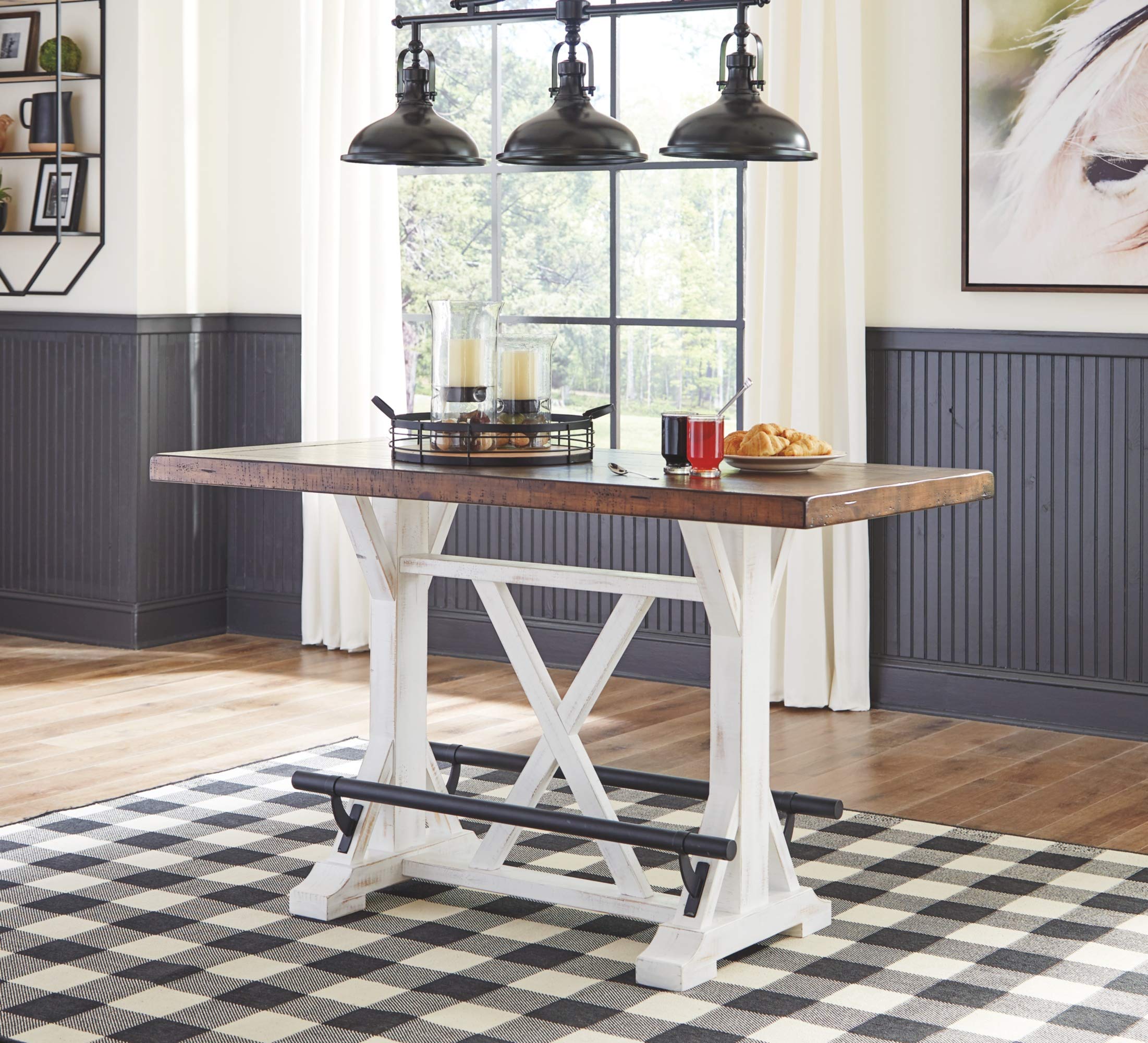 Valebeck Rustic Farmhouse 36" Counter Height Dining Table