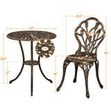 Patio Bistro Sets 3 Piece, Outdoor Cast Aluminum Garden Table