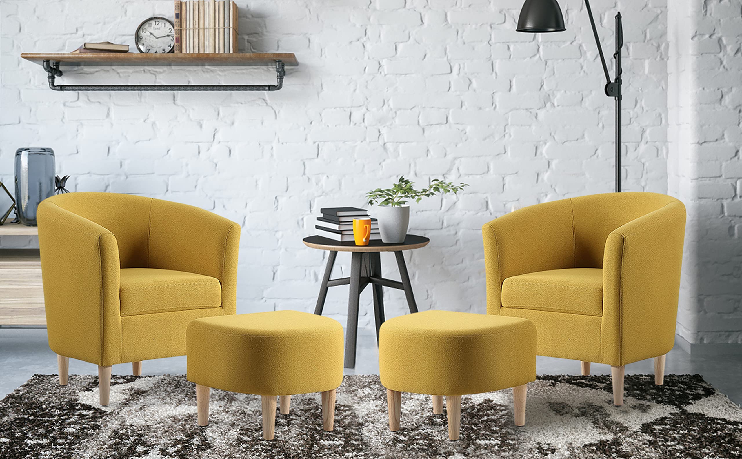 Modern Accent Chair, Upholstered Arm Chair Linen Fabric Single Sofa Chair