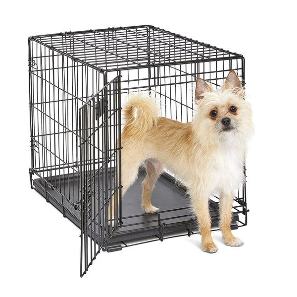 Newly Enhanced Single  Door iCrate Dog Crate, Includes Leak-Proof Pan, Floor Protecting Feet