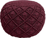 Pouf Ottoman - Hand Knitted Macrame Ottoman Pouf