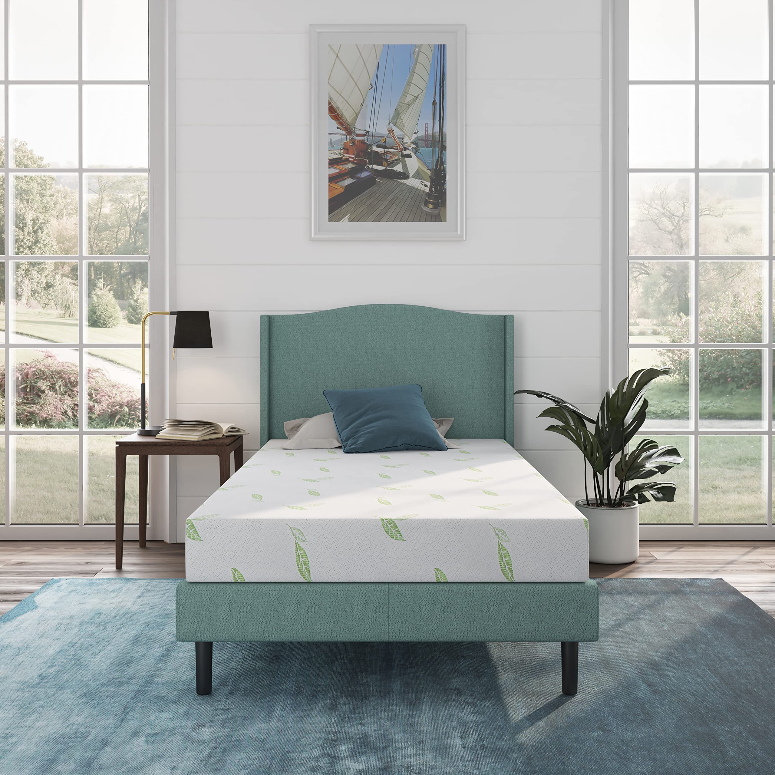 Twin XL Size Mattress, 6 Inch Anula Green Tea Infused Memory Foam Mattress