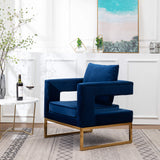 Lenola Upholstered Accent Arm Chair, Blue 29.75D x 27.5W x 34.5H Inch