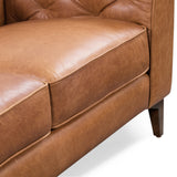 Essex Leather Couch – 89-Inch Leather Sofa with Tufted Back - Full Grain Leather