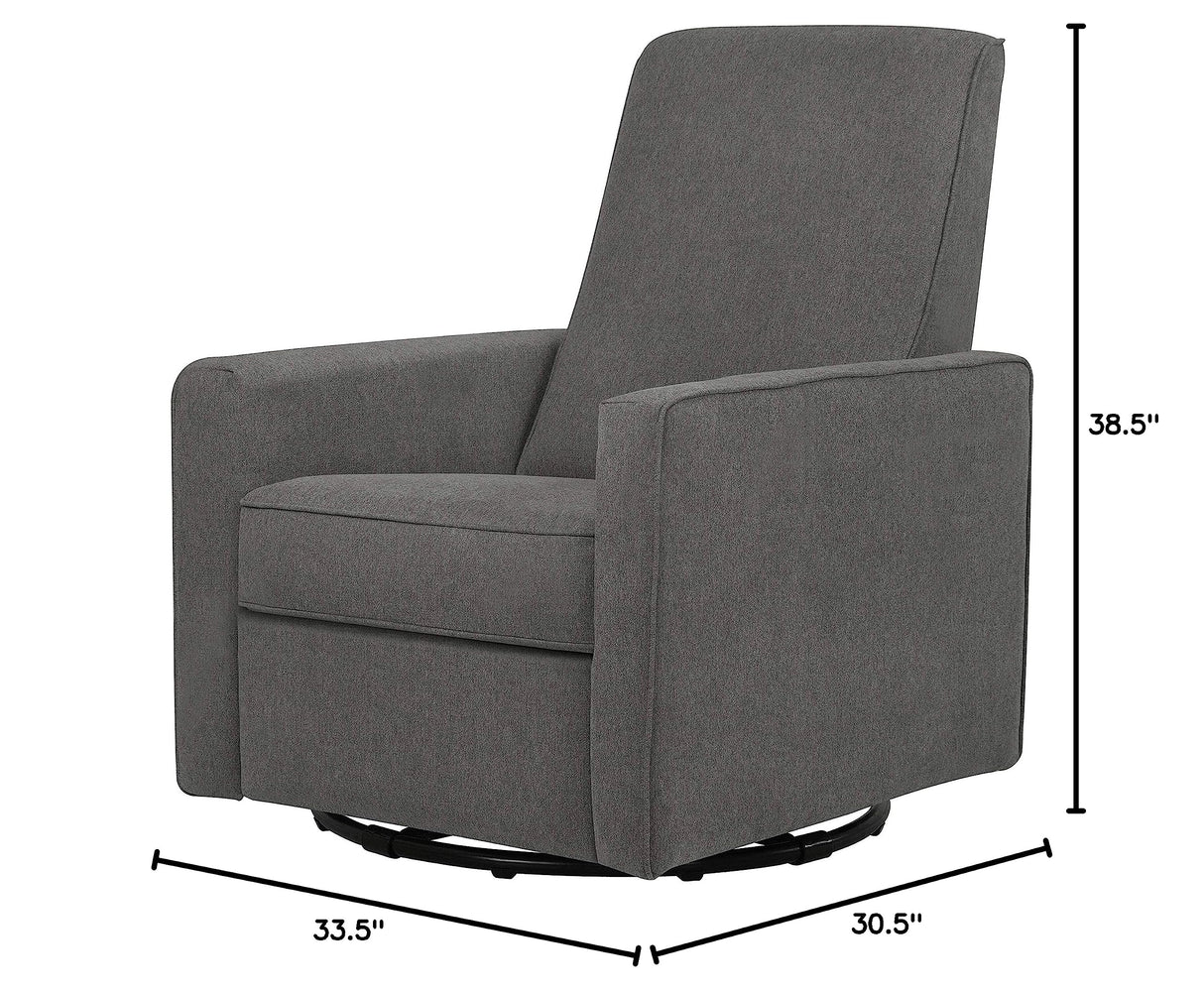 Piper Upholstered Recliner and Swivel Glider in Dark Grey