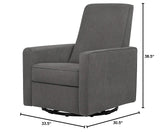 Piper Upholstered Recliner and Swivel Glider in Dark Grey