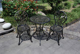 3 Piece Bistro Set ,Outdoor Patio Set, Anti-Rust Cast Aluminum Bistro Set