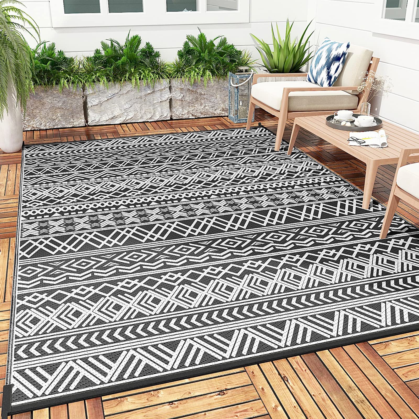 Outdoor Rug Carpet Waterproof 5x8 ft Reversible Patio Rug RV Camping Rug