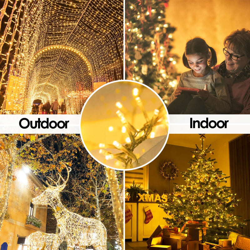 Extra-Long 66FT String Lights Outdoor/Indoor, 200 LED Upgraded Super Bright Christmas Lights