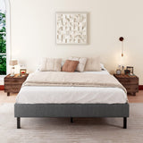 Full Size Upholstered Platform Bed Frame/Wood Slats Support