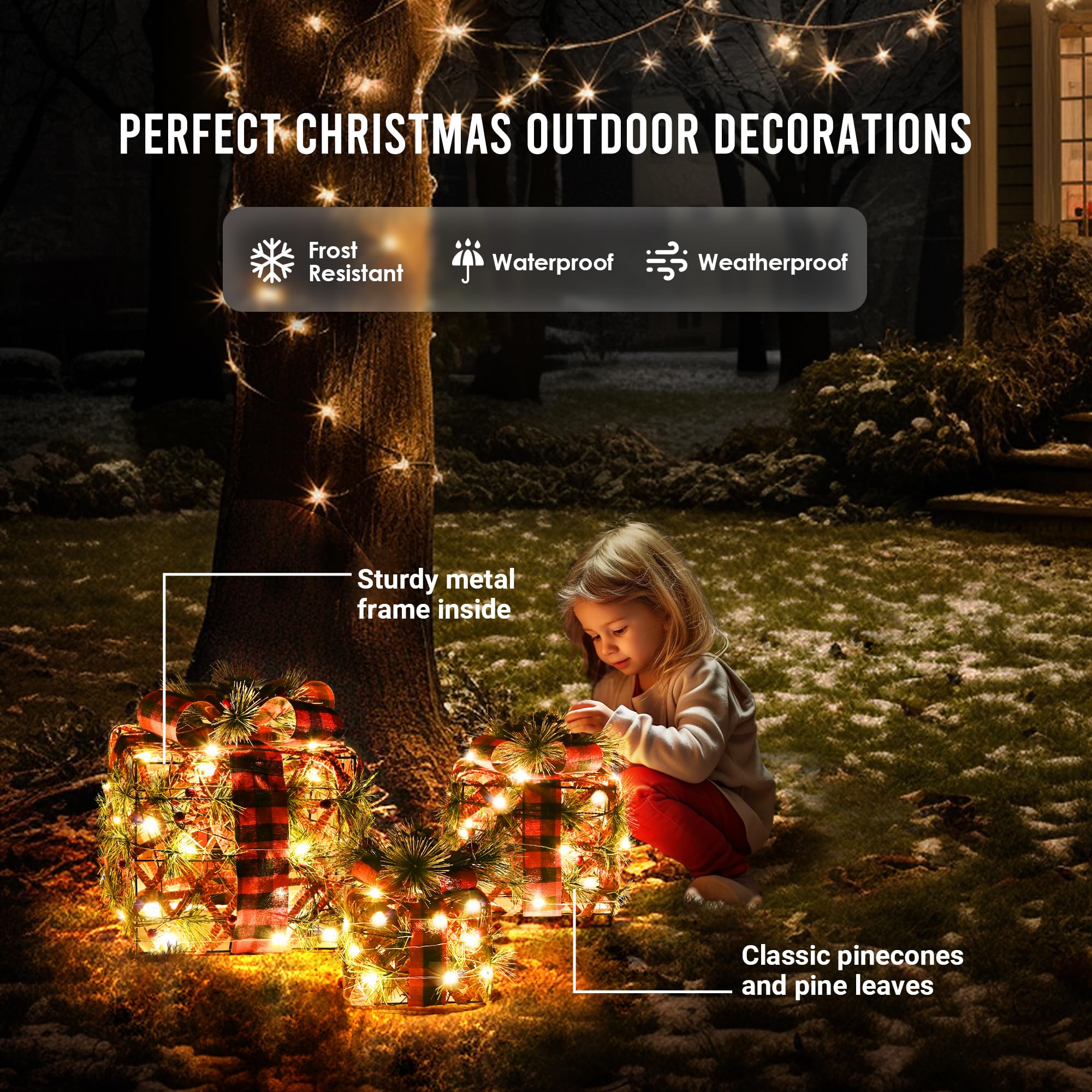 Pre-lit LED Light Up Christmas Ornament, Christmas Tree