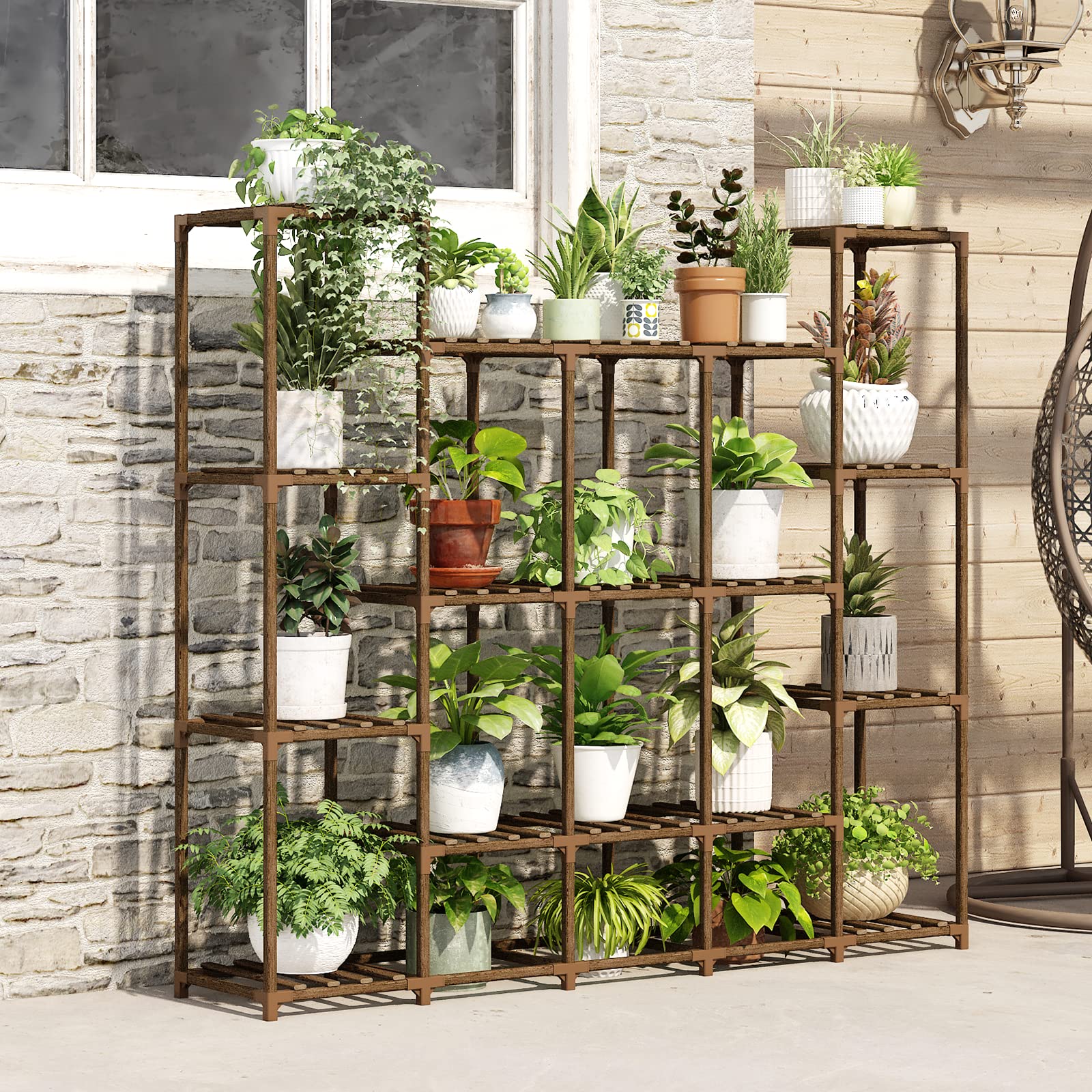 Eco Friendly 11-Tier Wooden Plant Stand