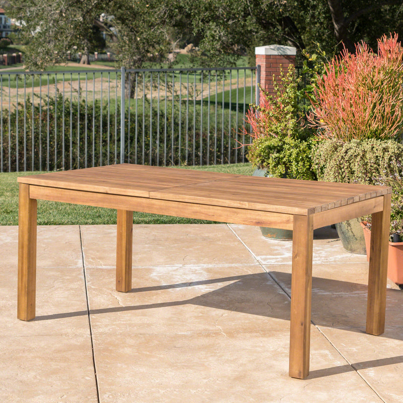 Wilson Outdoor Expandable Acacia Wood Dining Table