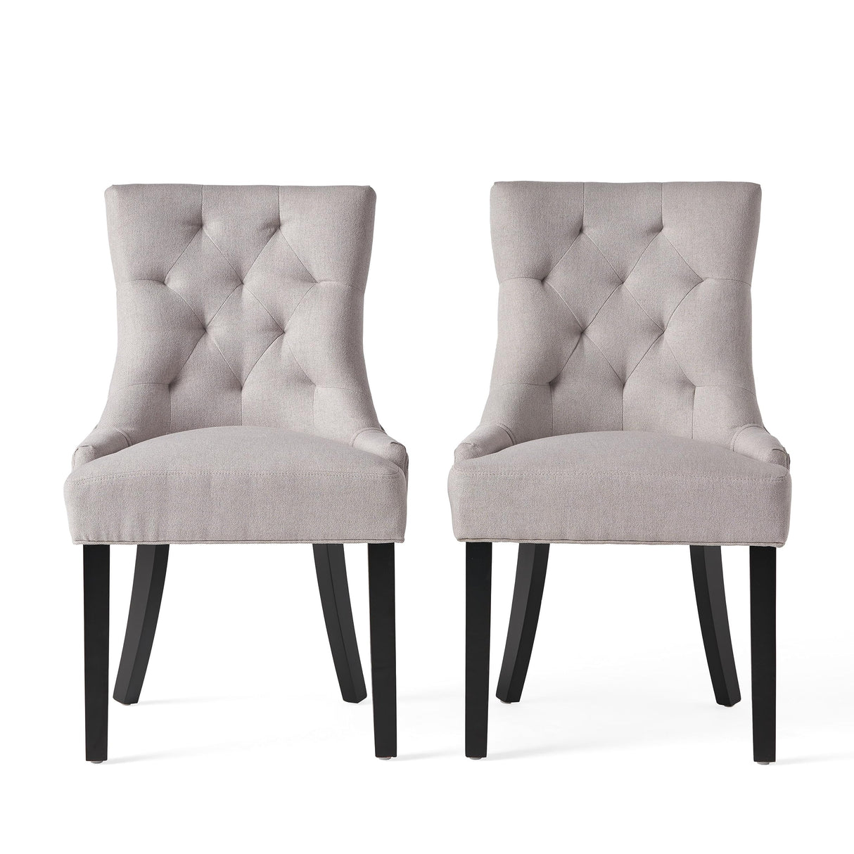 Knight Home Hayden Fabric Dining Chairs, 2-Pcs Set,Polyester, Light Grey