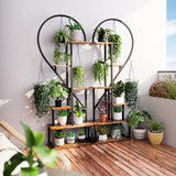 6 Tier Metal Plant Stand, Creative Half Heart Shape Ladder Plant Stands