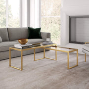 Rectangular Nested Coffee Table in Brass