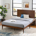 Raymond Wood Platform Bed Frame with Adjustable Wood Headboard / Solid Wood Foundation