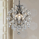 Modern Black Pendant Chandelier Crystal Raindrop Lighting