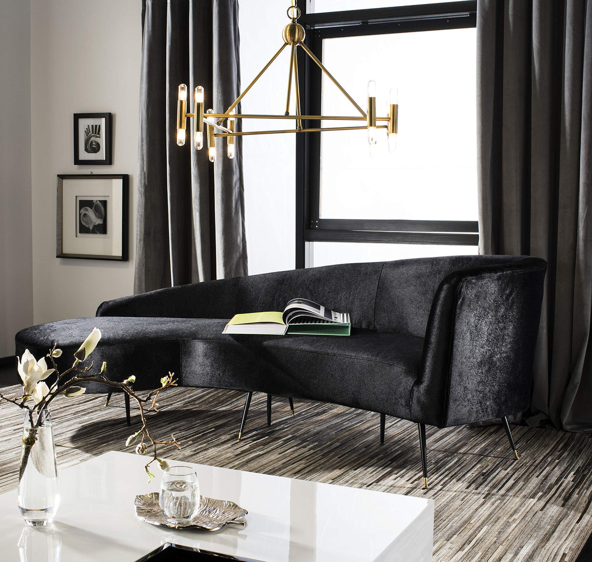 Couture Home Evangeline Modern Glam Black