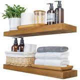 Wood Floating Shelves Rustic Wood Wall Shelves for Bathroom Living Room Bedroom