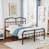 Queen Size Bed Frame with Headboard and Footboard, 18 Inch High, No Box Spring Needed