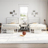 Twin Bed Frames Metal Platform Bed with Sparkling Star-Inspired Design Headboard