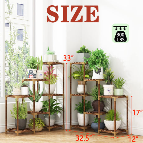 Plant Stand Indoor Outdoor, Corner Plant Shelf Rack for Multiple Plants